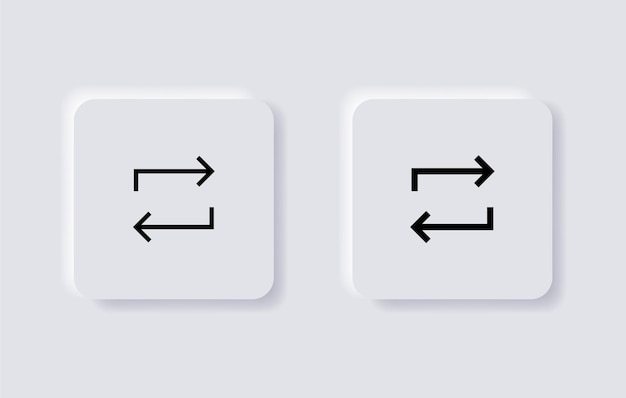 Odśwież Ikonę Powtarzania Synchronizuj Strzałkę Konwersji W Przyciskach Neumorfizmu Lub Ikony Aplikacji Ui Ux W Stylu Neumorficznym