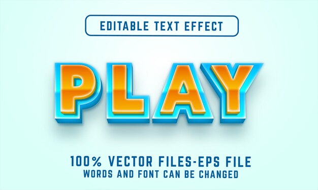 Odtwórz Efekt Tekstowy 3d. Edytowalne Wektory Premium Z Efektami Tekstowymi
