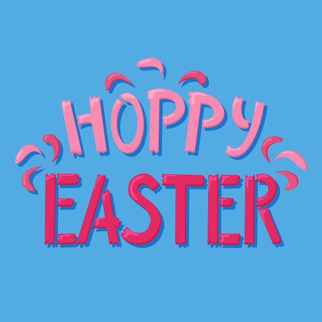 Odważny minimalistyczny plakat typograficzny Hoppy Easter