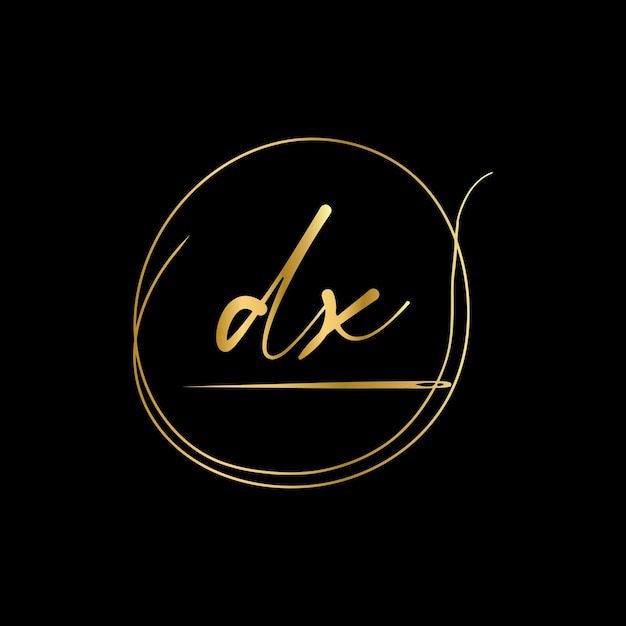 Plik wektorowy odzież letter dx monogram elementy projektu pełen wdzięku szablon logo przemysłu mody