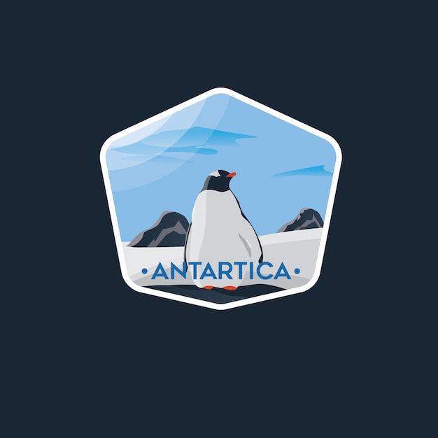 Plik wektorowy odznaka antartica pinguin