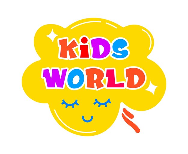 Plik wektorowy odznaka kids world cloud