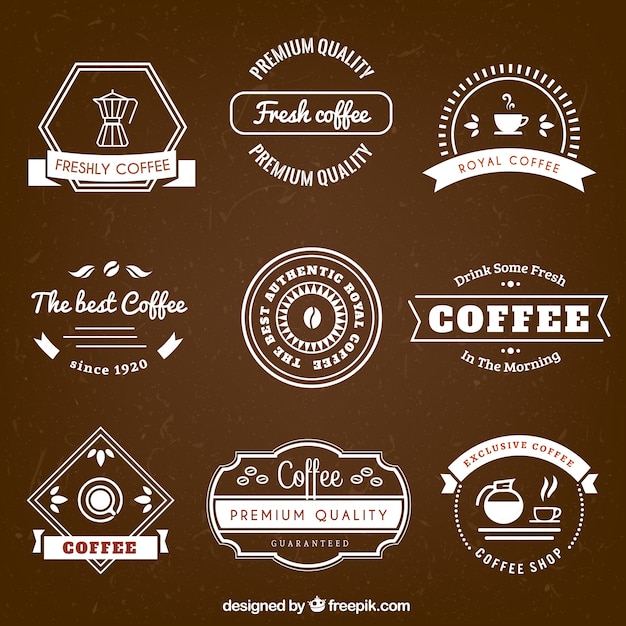 Odznaki Kawy W Stylu Retro