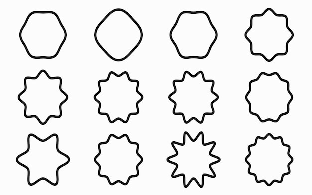 Odznaki Sylwetki Czarny Geometryczny Abstrakcyjny Kształt