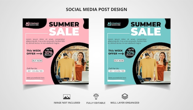 Oferta Letniej Wyprzedaży Social Media Post Design