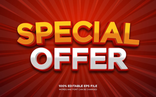Oferta specjalna 3d edytowalny efekt stylu tekstu