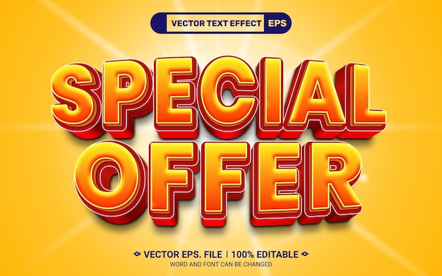 Oferta specjalna 3D edytowalny efekt wektorowy stylu tekstu