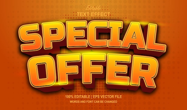 Oferta specjalna Edytowalny efekt tekstowy w stylu 3D