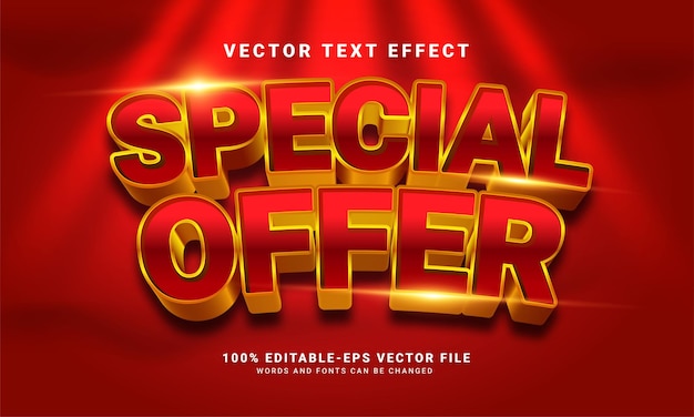 Oferta specjalna efekt tekstu 3D, edytowalny styl tekstu i odpowiedni do sprzedaży promocyjnej