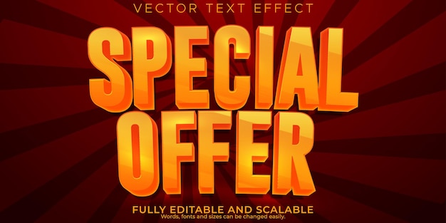 Oferta specjalna z efektem tekstowym, edytowalna sprzedaż i styl tekstu oferty