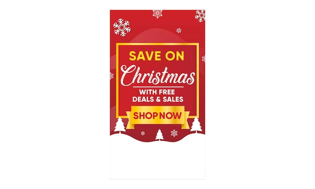 Plik wektorowy oferta świąteczna baner szablon opowieści na instagram i facebook