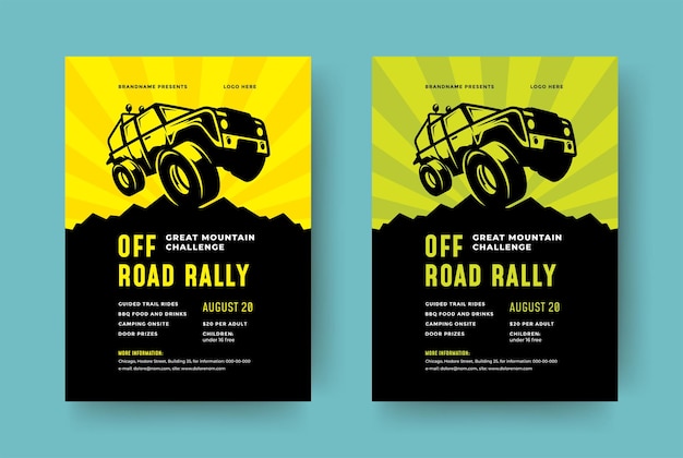 Off Road Truck Konkurs Plakat Lub Ulotka Szablon Projektu Nowoczesnej Typografii I Samochód X Suv