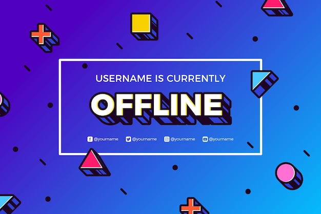 Offline twitch banner w stylu memphis