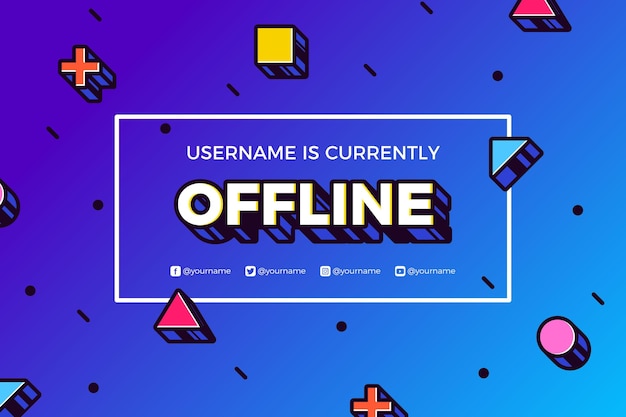 Offline Twitch Banner W Stylu Memphis