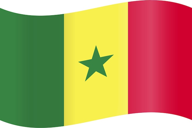 Oficjalna flaga Senegalu ma kolor wektorowy
