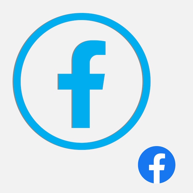 Oficjalna ikona Facebooka i unikalna niebieska kolorowa ikona sztuki wektorowej