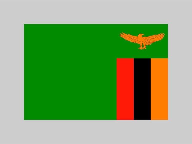 Oficjalne kolory i proporcje flagi Zambii Ilustracja wektorowa