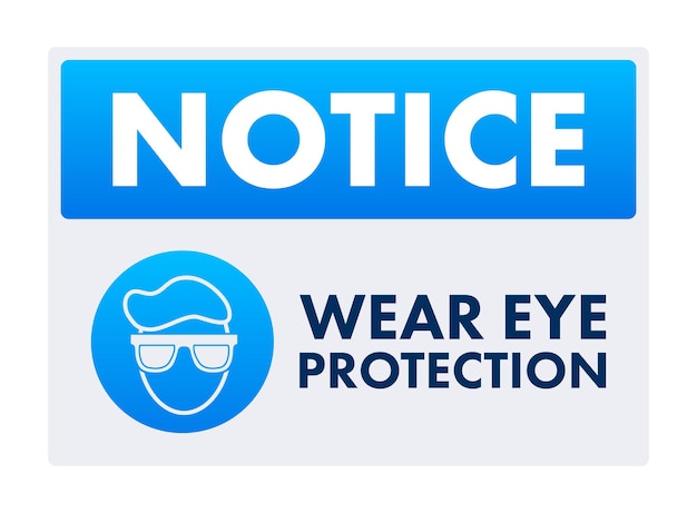 Plik wektorowy ogłoszenie noś ochronę oczu znak etykieta wektor ilustracji