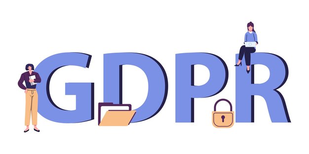 Plik wektorowy ogólne przepisy dotyczące ochrony danych gdpr komisja europejska wzmacnia i ujednolica ochronę danych osobowych