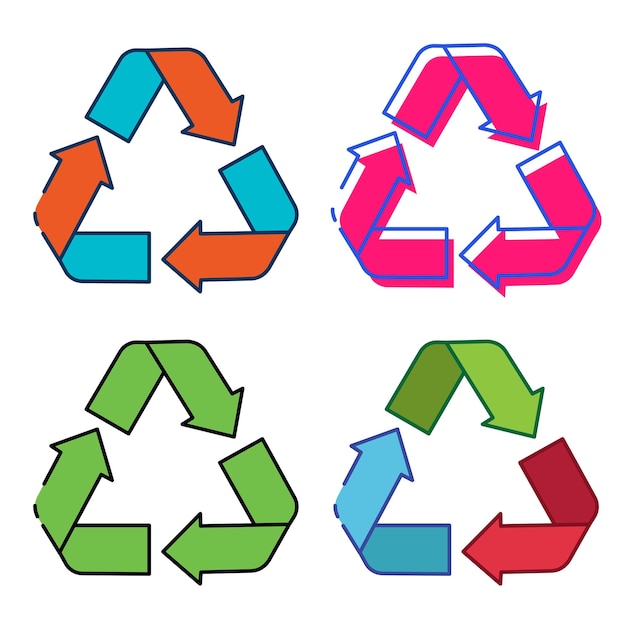 Plik wektorowy ogranicz ponowne użycie pakietu ikon recyklingu