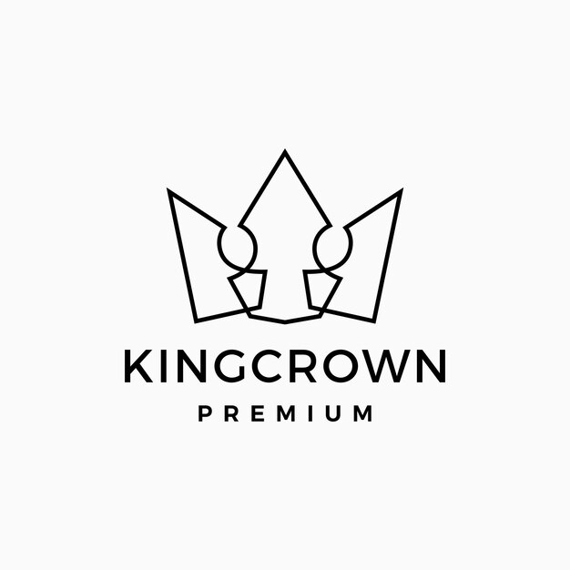 Plik wektorowy ograniczenie linii logo king crown ilustracja ikony wektorowej