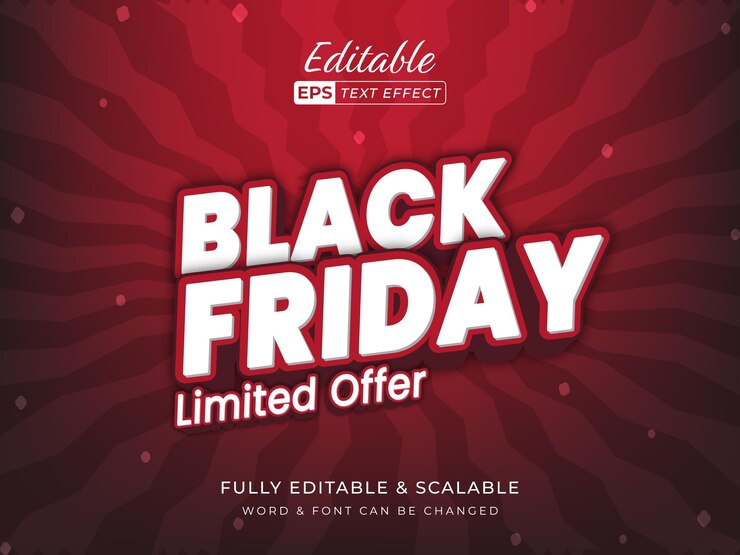 Ograniczona oferta Black Friday Editable Text Effect