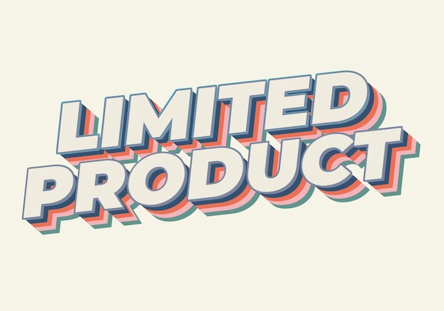 Ograniczony produkt Efekt tekstu w stylu 3D w nowoczesnych kolorach
