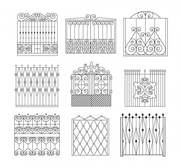 Ogrodzenie Z Siatki Metalowej Zestaw Różnych Wzorów