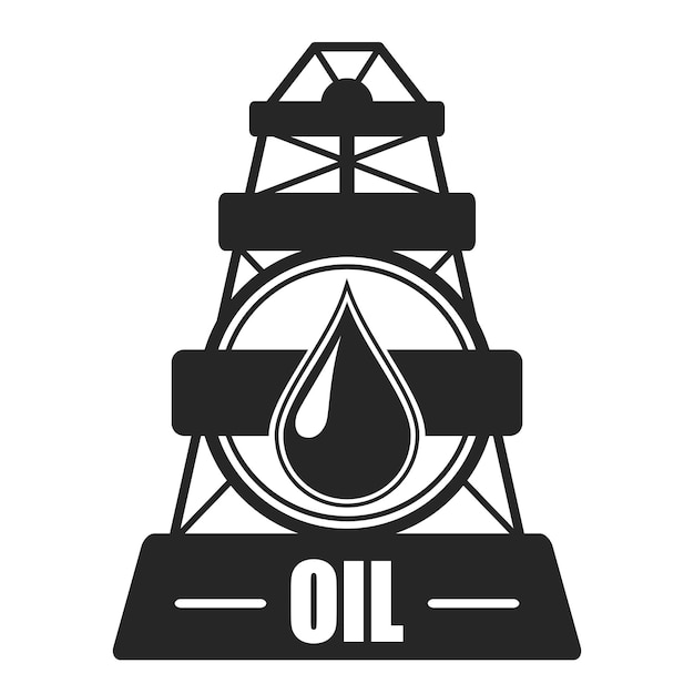 Oil Drilling Company Simbol Vector Ikona Platformy Wiertniczej Na Białym Tle