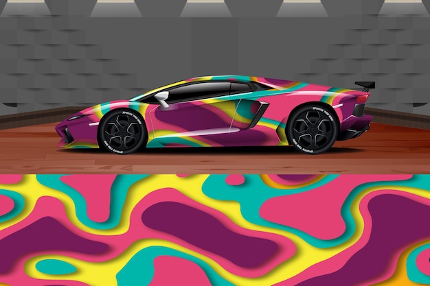 Okład samochodowy graficzny wyścigi abstrakcyjne tło