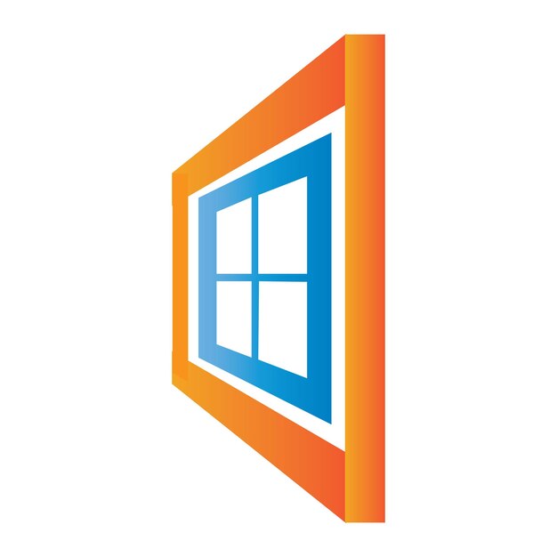 Okno ikona logo wektor szablon projektu