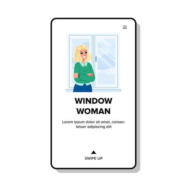 Plik wektorowy okno kobieta wektor