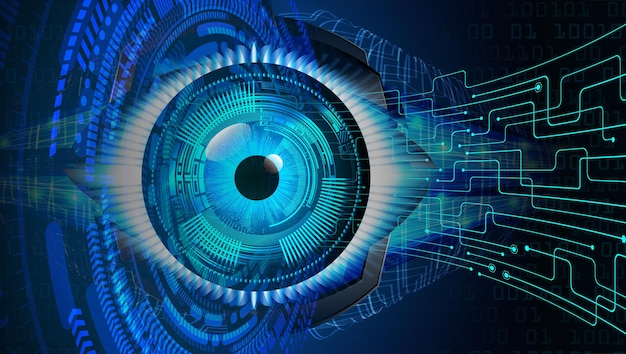oko cyber obwód przyszłość koncepcja technologii tło