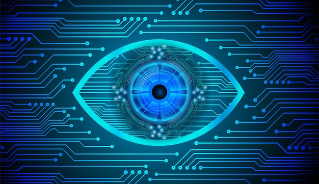 oko cyber obwód przyszłość koncepcja technologii tło