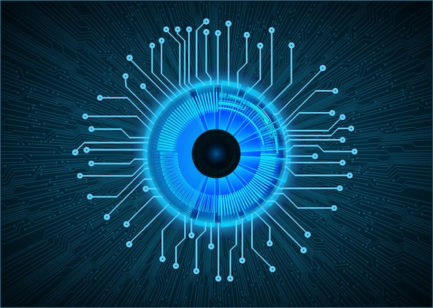 oko cyber obwód przyszłość koncepcja technologii tło
