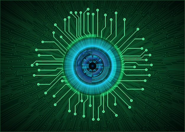 Oko Cyber Obwodu Przyszłości Technologii Koncepcja Tło