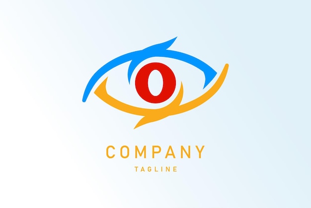 Plik wektorowy oko prosty monogram logotyp godło streszczenie minimalistyczne nowoczesne logo ilustracji wektorowych