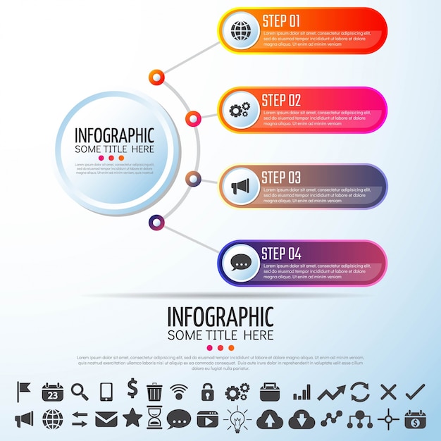 Okrąg Infographics Projekt Szablonu