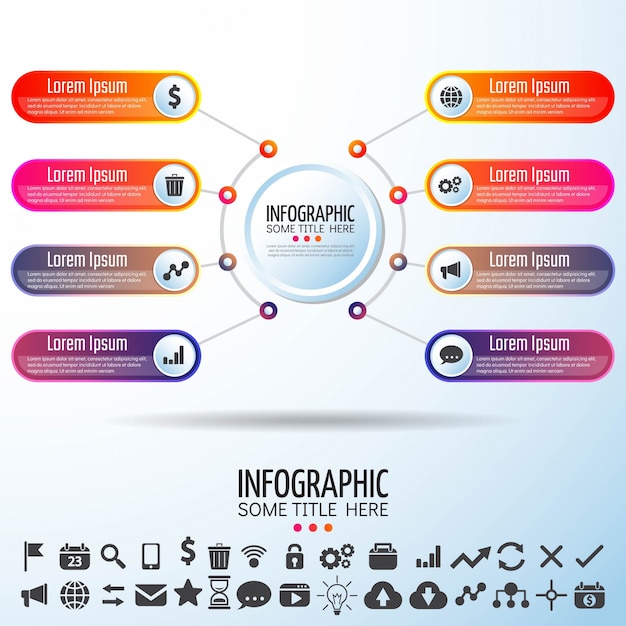 Okrąg Infographics Projekt Szablonu