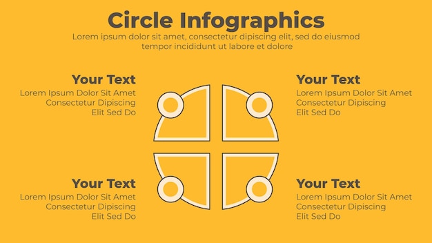 Okrągła Czteroetapowa Prezentacja Biznesowa Infografiki