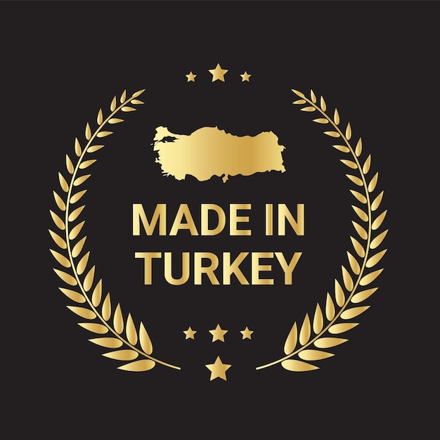 Okrągła Etykieta Made In Turkey Nowoczesne Logo Made In Turkey