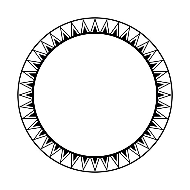 Plik wektorowy okrągła geometryczna konstrukcja ramki maoryskiej prostej czarno-białej