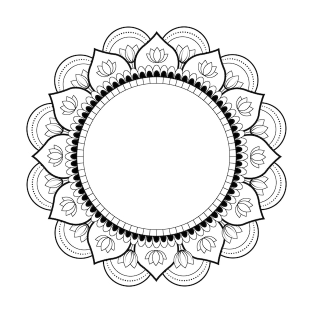 Plik wektorowy okrągła mandala kwiatowa z klasycznym kwiatowym stylem wektorowa mandala orientalny wzór ręcznie rysowane element dekoracyjny wektor ilustracja projekt graficzny