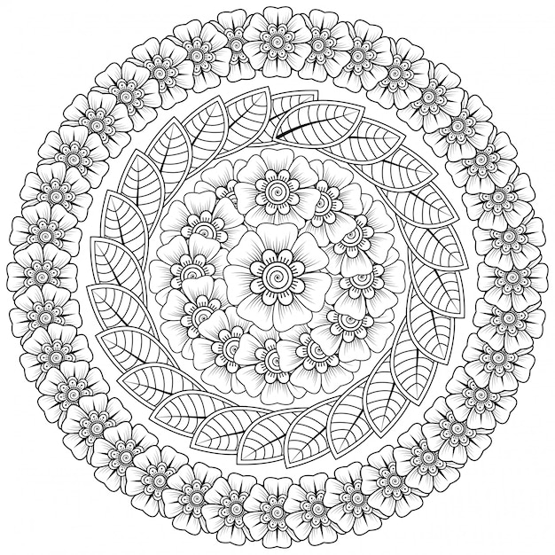 Okrągła Mandala Stylizowana Ilustracja