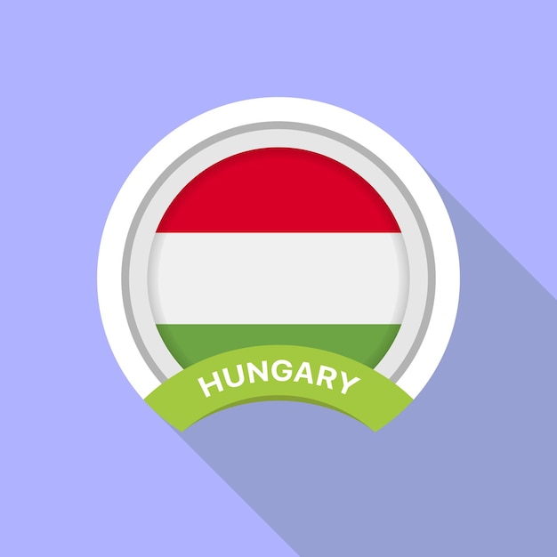 Okrągła Węgierska Flaga Wektor Ikona Na Białym Tle Flaga Węgier W Okręgu