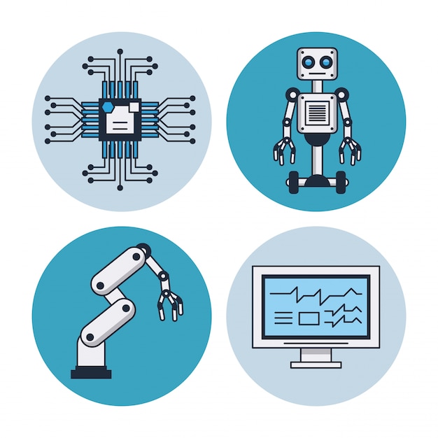 Okrągłe Ikony Sztucznej Inteligencji