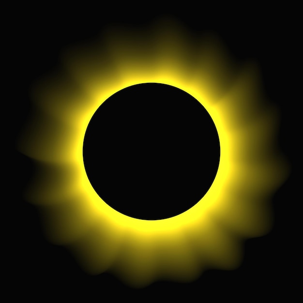 Plik wektorowy okrągło oświetla ramkę z gradientem żółty okrągły neonowy baner izolowany na czarnym tle ilustracja wektorowa