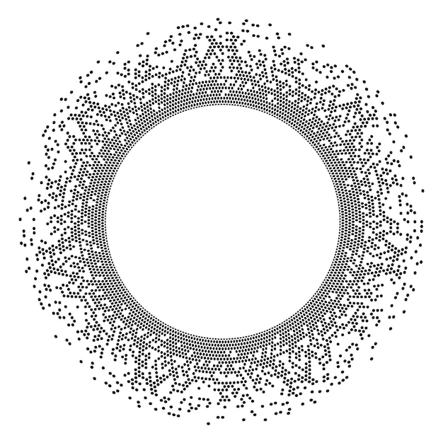 Plik wektorowy okrągły element konstrukcyjny z wzorem okręgów w półtonie