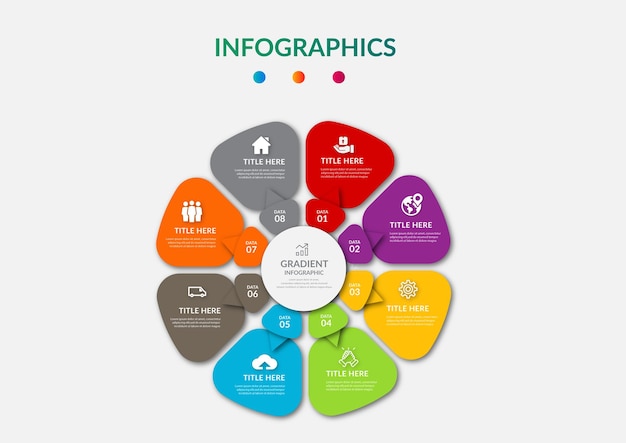 Okrągły Gradient Halloweenowy Element Infograficzny Wektor Szablon Projektu