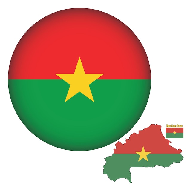 Okrągły Kształt Flagi Burkina Faso